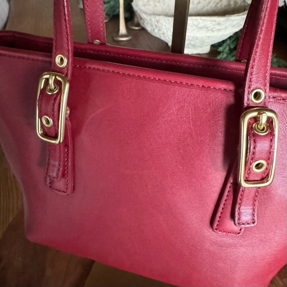 Vintage COACH Legacy Small Market Tote Red Leather 9846 EUC - Picture 6 of 17